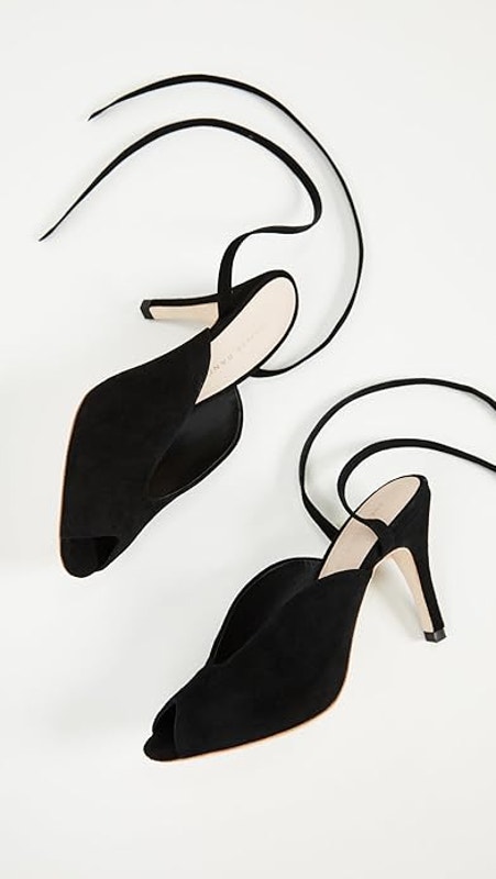 Loeffler Randall Mila Black Suede Slingback D'orsay Pumps Womens Sze 7.5 B